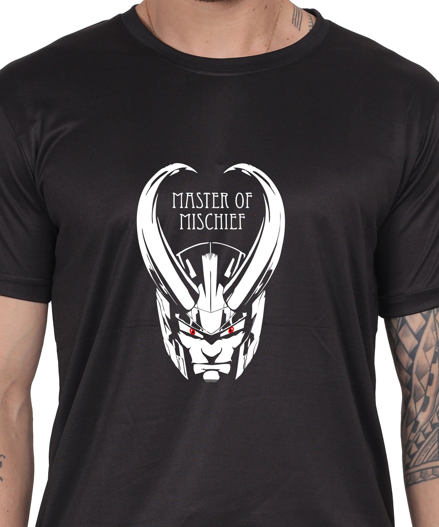 Generic Master of Mischief Graphic T-Shirt, Black Cotton, Short Sleeve, Regular Fit, Crew Neck