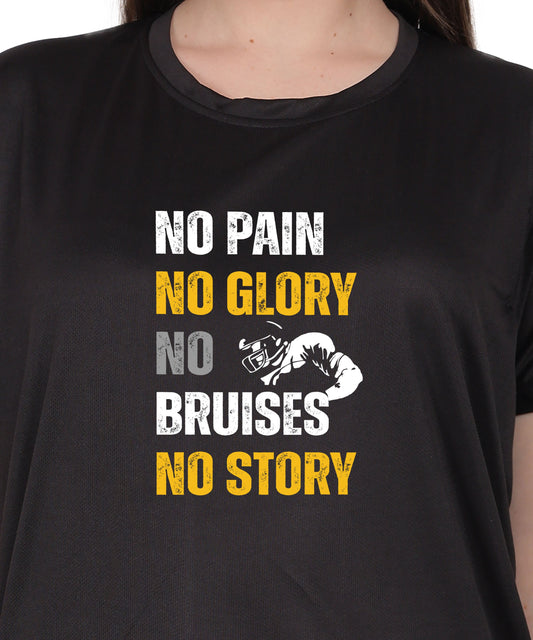 No Pain No Glory Soccer T-Shirt, Red, Short Sleeve Graphic Design, Athletic Casual Wear