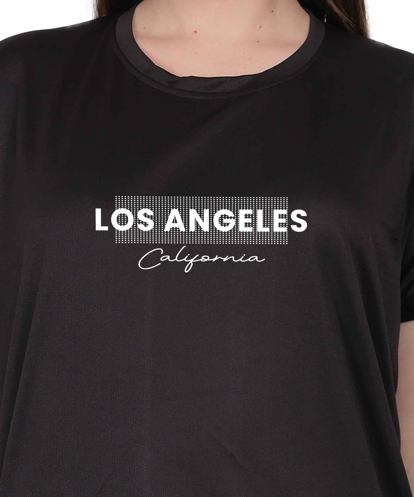 Los Angeles California Typography T-Shirt, Yellow, Cotton, Round Neck, Short Sleeve