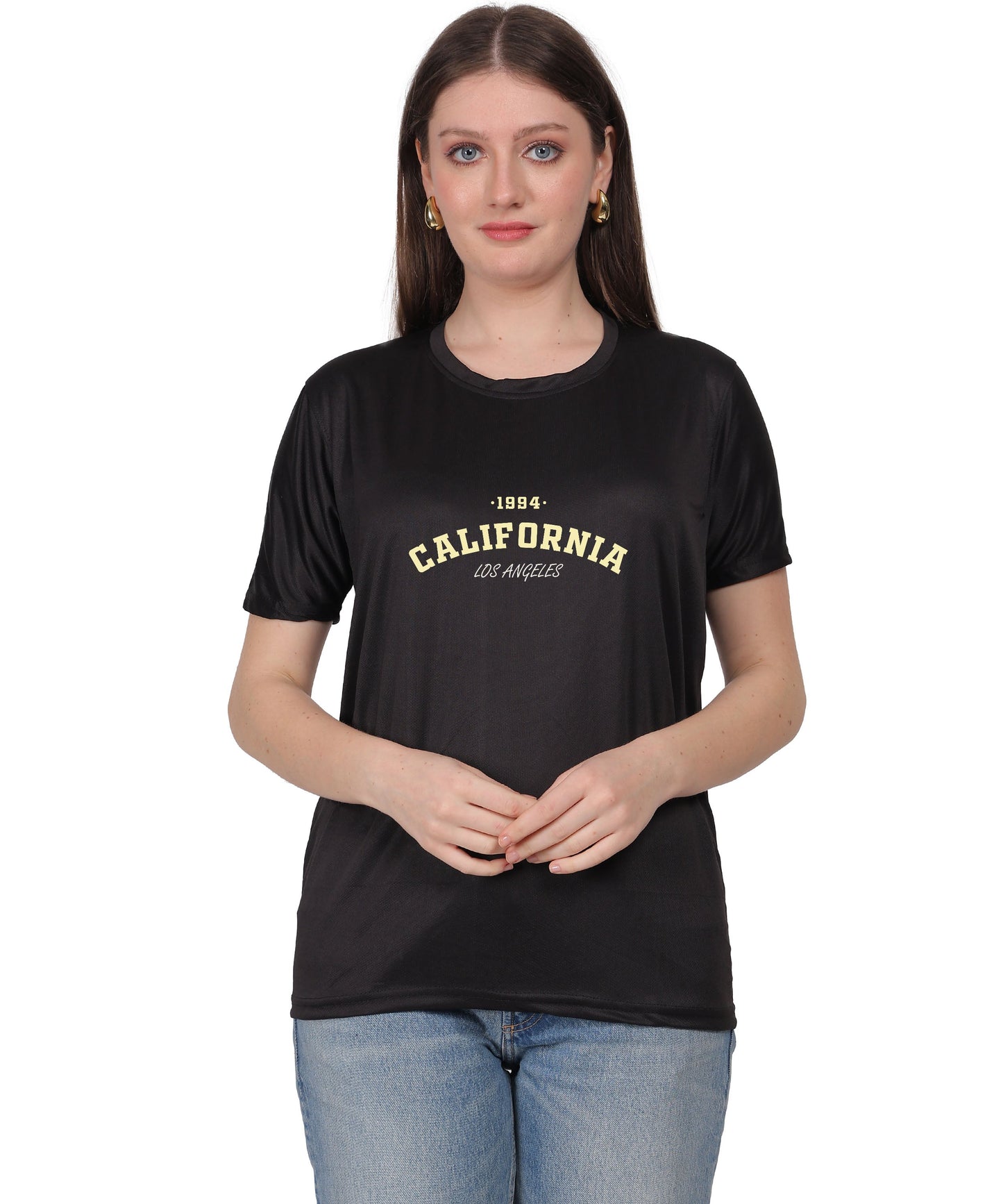 California Los Angeles 1984 Graphic Print T-Shirt, Cotton, Round Neck, Short Sleeve, Regular Fit