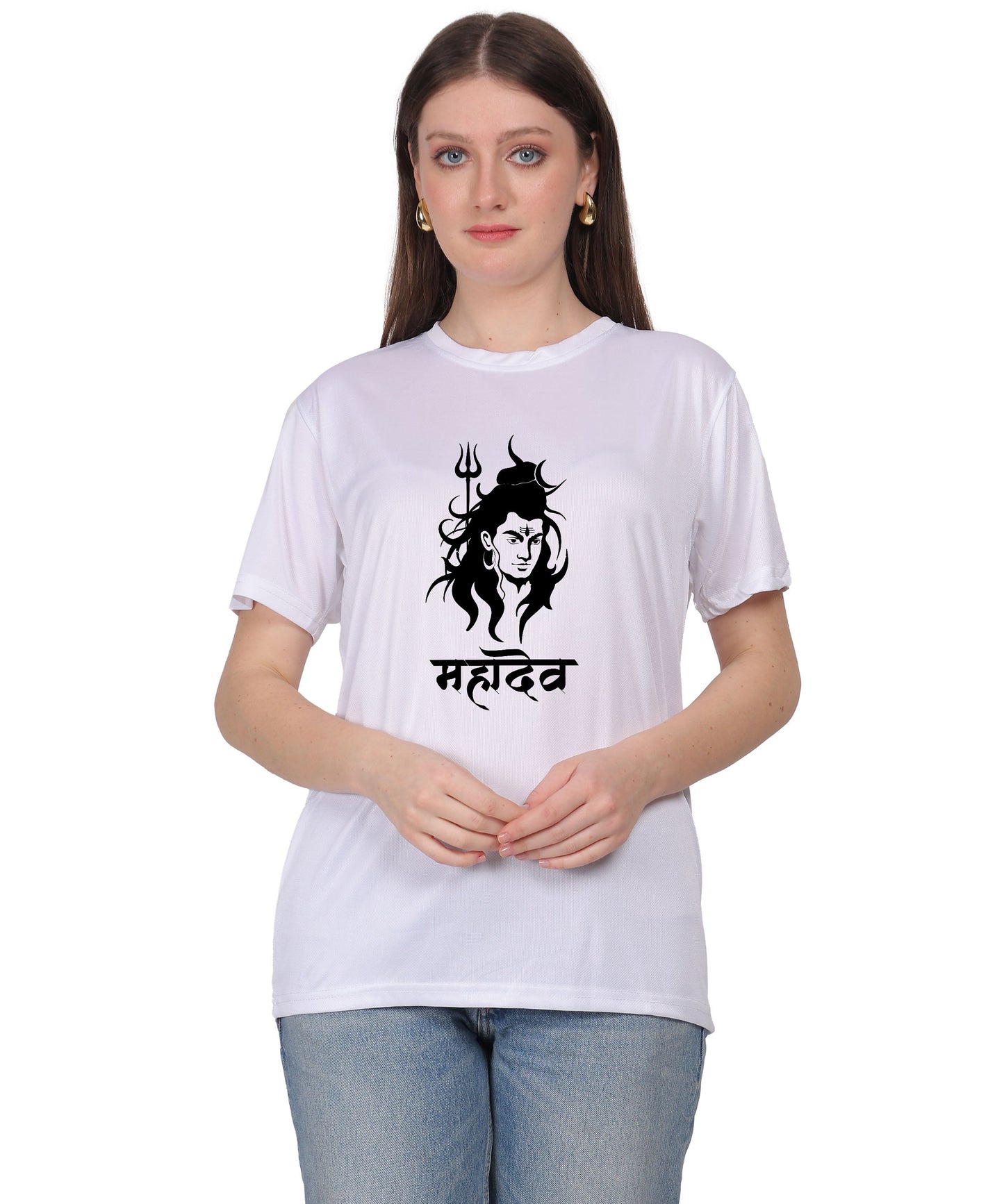 Mahadev Graphic Print Cotton T-Shirt, Round Neck, Short Sleeve
