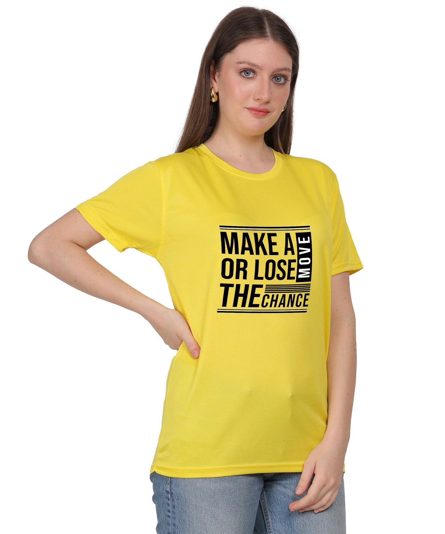 Motivational Graphic T-Shirt, Cotton Blend, Short Sleeve, Regular Fit, Make A Move Design