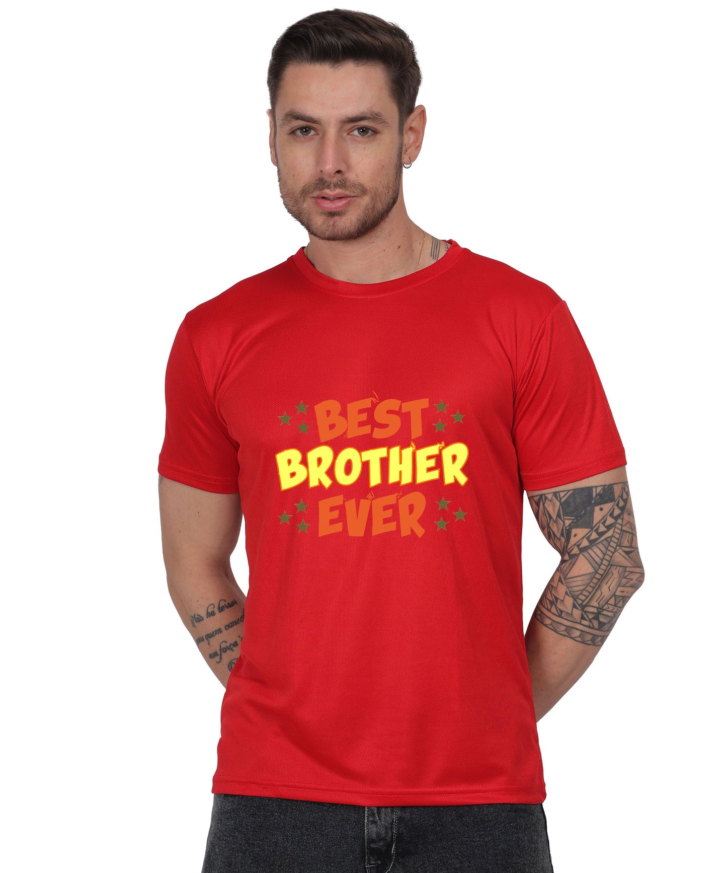 Best Brother Ever Graphic T-Shirt, Black Cotton, Crew Neck