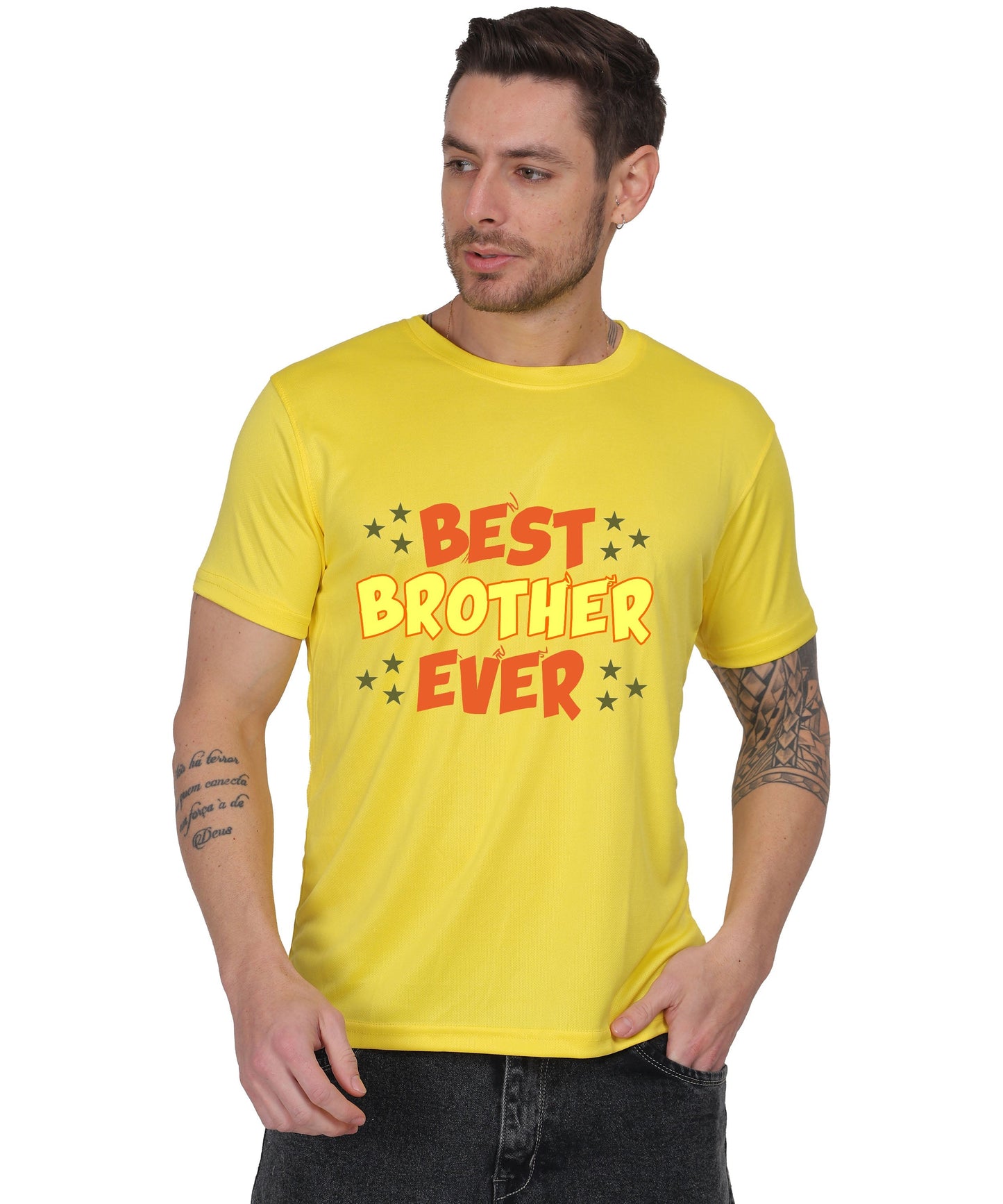 Best Brother Ever Graphic T-Shirt, Black Cotton, Crew Neck
